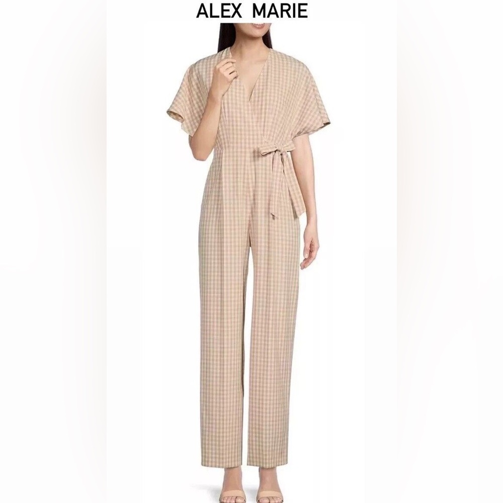Alex Marie
Juliana Gingham Print Linen Blend V-Neck Jumpsuit